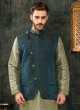 Wedding Wear Poly Silk Fabric Men Nehru Jacket Set