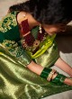 Greenish Yellow Art Silk Wedding Saree