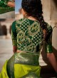 Greenish Yellow Art Silk Wedding Saree