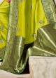 Greenish Yellow Art Silk Wedding Saree