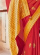 Tomato Color Woven Art Silk Saree