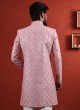 Pink Readymade Thread Work Indowestern