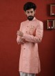 Sequins Work Wedding Wear Indowestern For Men