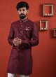 Wine Color Indowestern With Trouser
