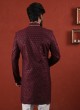 Wine Color Indowestern With Trouser