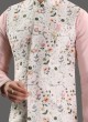 Resham Work Floral Motifs Nehru Jacket Set