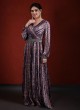 Printed Designer Crepe Silk Jumpsuit With Embroidered Belt