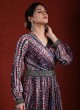 Printed Designer Crepe Silk Jumpsuit With Embroidered Belt