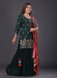 Bottle Green Sharara Suit For Patola Print Dupatta