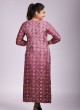 Purple Printed Gajji Silk Kurti