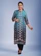 Attractive Black And Sky Blue Kurti