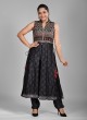 Black Printed Kurti Set With Dupatta