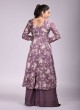 Lavender Floral Palazzo Set With Dupatta