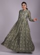 Olive Green Designer Gown For Women