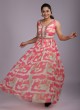 Chiffon Baby Pink Printed Gown