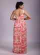 Chiffon Baby Pink Printed Gown