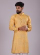 Yellow Printed Readymade Kurta Pajama