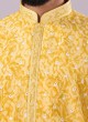 Yellow Kurta Set In Art Silk For Men