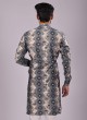 Designer Grey And Off White Mens Kurta Pajama