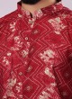 Festive Wear Maroon Printed Kurta Pajama