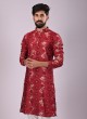 Festive Wear Maroon Printed Kurta Pajama