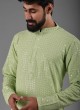 Sequins Work Parrot Green Kurta Pajama