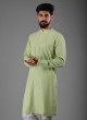 Sequins Work Parrot Green Kurta Pajama