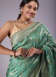 Light Green Designer Banarasi Silk Saree