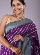 Purple Banarasi Silk Woven Designer Saree