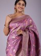 Lavender Traditional Banarasi Silk Saree