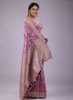 Lavender Traditional Banarasi Silk Saree