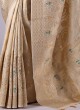 Golden Cream Wedding Banarasi Silk Saree