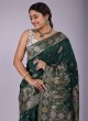 Dark Green Woven Banarasi Silk Saree