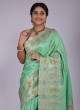 Pista Green Traditional Banarasi Silk Saree