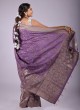 Lavender Woven Saree In Banarasi Silk