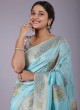 Light Turquoise Banarasi Silk Saree