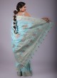 Light Turquoise Banarasi Silk Saree