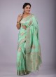 Pista Green Wedding Banarasi Silk Saree