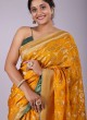 Woven Banarasi Silk Saree In Mustard Yellow