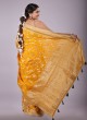 Woven Banarasi Silk Saree In Mustard Yellow