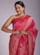 Pink Woven Banarasi Silk Designer Saree