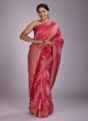 Pink Woven Banarasi Silk Designer Saree