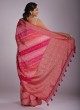 Pink Woven Banarasi Silk Designer Saree