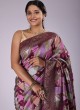 Purple Contemporary Banarasi Silk Saree