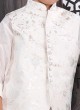 Solid White Color Nehru Jacket Set