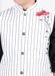 Designer Black And White Nehru Jacket Set