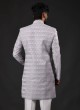 Grey And Off White Men's Indowestern For Wedding