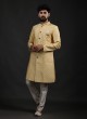 Festive Wear Yellow Indowestern In Art Silk