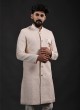 Light Pink Thread Work Indowestern Set