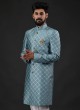 Sea Green Color Indowestern For Men